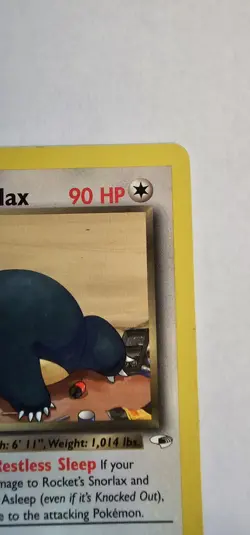 Rocket's Snorlax 33/132 Rare Gym Heroes Pokemon Card - Image 3