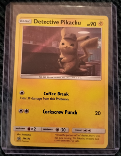 Detective Pikachu SM190 2019 Promo Picture Holo in Toploader Hard Sleeve Pokemon - Image 1