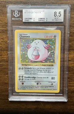 Pokemon Chancey Base Set Shadowless Holo Rare #03 BGS 8.5 - Image 3