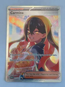 Pokemon Carmine 217/167 Sv06 Twilight Masquerade Full Art Trainer Holo - Image 1