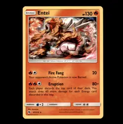 Entei 47/214 Rare Lost Thunder Pokemon NM - Image 1