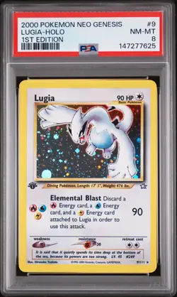 2000 POKEMON NEO GENESIS 1ST ED #9 LUGIA-HOLO PSA 8 - Image 1