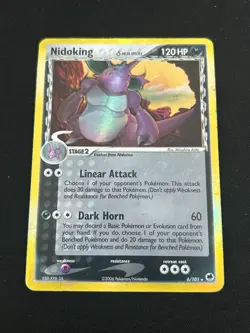 2006 Pokemon EX Dragon Frontiers Nidoking Delta Species 6/101 Holo Rare MP - Image 1