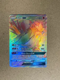 Pokemon Entei GX Secret Rare Full Art Holo 180 HP Shining Legends 74/73 English - Image 1