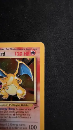 Vintage 1999 Pokemon TCG Base Set CHARIZARD HOLO Rare 4/102, Unltd HP-Damaged - Image 5