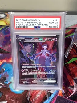 Pokemon Team Rocket's Mewtwo ex Destined Rivals SIR #231 PSA 10 - Image 1