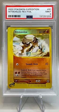 Pokemon Hitmonlee #81/165 Reverse Holo - 2002 Expedition Base Set - PSA 9 Mint! - Image 1