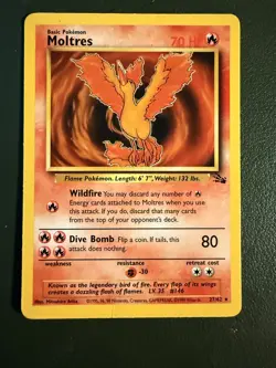 Pokemon TCG Moltres 27/62 BASE3 Fossil LP - Image 1