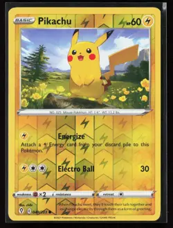 Pikachu 049/203 Reverse Holo SWSH07: Evolving Skies Pokemon TCG NM - Image 1