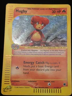 Magby 017/165 Expedition Base Set Holo Rare Pokemon TCG Nintendo e-reader LP - Image 3
