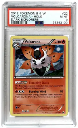 2012 Pokemom Black & White Dark Explorers Holo Volcarona #22 PSA 9 ES6-3 - Image 1