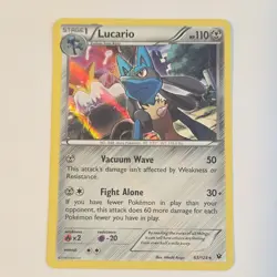 Pokemon Lucario Holo Rare Fates Collide 63/124 110 HP 2016 English - Image 1