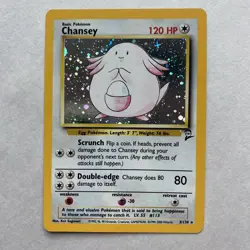 1999 Pokemon Base Set 2 Chansey Holo Rare 3/102 - Vintage WOTC - Clean! 🔥 - Image 1