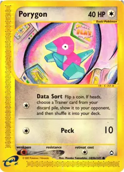 Pokemon TCG Porygon Aquapolis 103b/147 Regular HEAVY DMG - Image 1