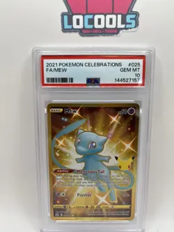 2021 POKEMON CELEBRATIONS #025 FULL ART/MEW PSA 10 Gem Mint - Image 1