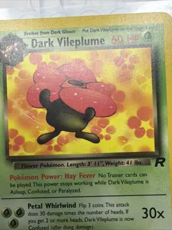 Dark Vileplume 30/82 Pokemon Team Rocket Non Holo WOTC TCG NM - Image 2