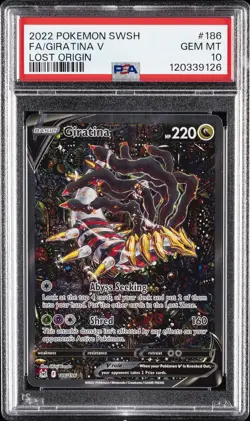 2022 POKEMON SWORD & SHIELD LOST ORIGIN #186 FULL ART/GIRATINA V PSA 10 - Image 1