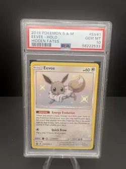 2019 Pokemon Sun & Moon Hidden Fates #SV41 Eevee-Holo Hidden Fates PSA 10 - Image 1