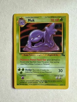 Pokemon TCG Muk Fossil 13/62 Non Holo Unlimited Rare - Image 1