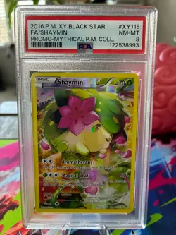 2016 POKEMON XY BLACK STAR PROMO #XY115 SHAYMIN PROMO-MYTHICAL COLLECTION PSA 8 - Image 3