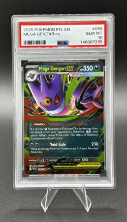 2025 POKEMON PFL EN-PHANTASMAL FLAMES #056 MEGA GENGAR EX PSA 10 - Image 1