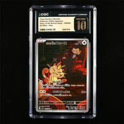 CGC 10 PRISTINE 2025 Pokemon JPN Team Rocket's Meowth 109/098 AR - Image 1