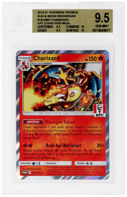 2021 Pokemon SM Promo Indonesian Charizard Kfc Chaki Kids Meal Campaign BGS 9.5 - Image 1