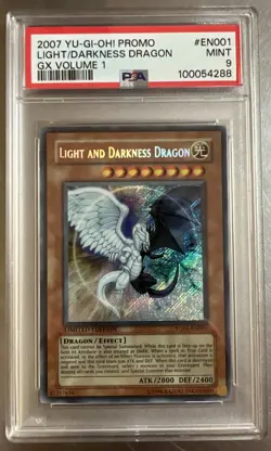 2007 Yu-Gi-Oh! GX Vol. 1 YG01-EN001 Light and Darkness Dragon Secret Rare PSA 9 - Image 1