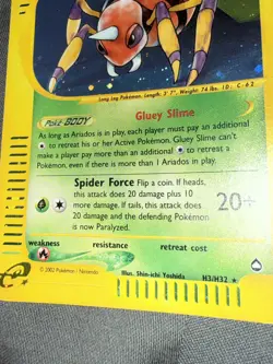 Ariados H3/H32 Aquapolis E Series Holo Rare Pokemon Card - Image 3