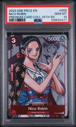 One Piece Nico Robin Premium Card Collection 25th Anniversary ST01-008 PSA 10 - Image 1