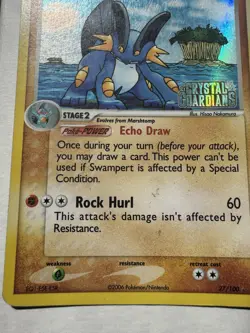 2006 Pokemon Trading Card TCG Swampert 27/100 HOLO Rare EX Crystal Guardians MP - Image 5