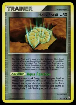 Pokemon Card - Helix Fossil Majestic Dawn 91/100 Reverse Holo - Image 1