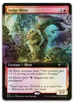 Sedge Sliver (Extended Art) #642 (Foil) (NM) Secret Lair Drop SLD Magic MTG - Image 1