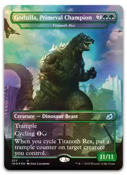 Godzilla, Primeval Champion - Titanoth Rex #377 (Foil) (LP) Ikoria IKO Magic MTG - Image 1