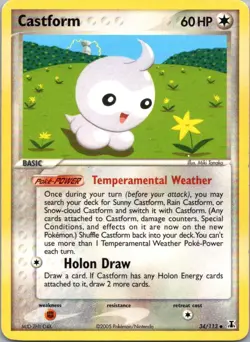 Pokemon TCG Castform 34/113 Delta Species LP - Image 1