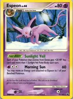 Pokemon TCG Espeon 18/100 Majestic Dawn LP - Image 1