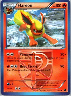 Pokemon TCG Flareon 12/116 Plasma Freeze LP - Image 1