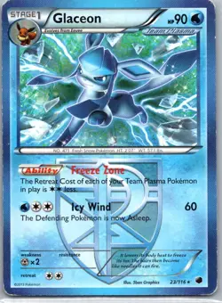 Pokemon TCG Glaceon 23/116 Plasma Freeze LP - Image 1