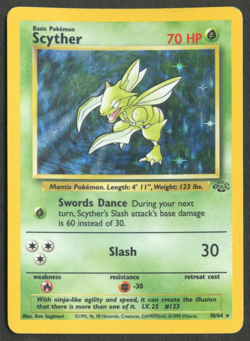 Pokemon TCG: Scyther 10/64 Jungle WoTC Holo Rare LP - Image 1