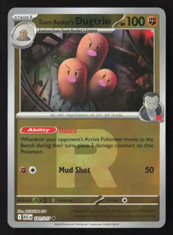 Team Rocket's Dugtrio - Team Rocket Reverse Holofoil ASC 101/217 NM Pokemon TCG - Image 1