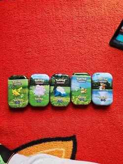 Pokemon TCG Pokemon GO Mini Tins - Full Art Set (5 tins brand new and sealed) - Image 1