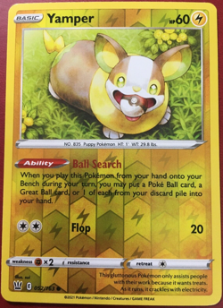 POKEMON YAMPER 052/163 BATTLE STYLES COMMON REVERSE HOLO NEAR MINT - Image 1
