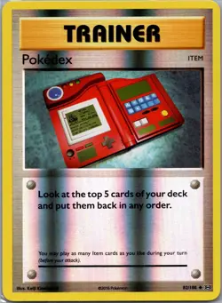Pokedex 82/108 Uncommon Evolutions Pokemon Reverse Holo Near Mint - Image 1
