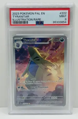 🔥2023 Pokemon Paldea Evolved Tyranitar 222/193 Illustration Rare PSA 9! Mint!🔥 - Image 1