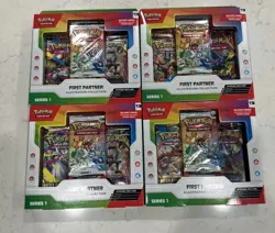 4x Pokemon First Partner Illustration Collection Series 1 IN HAND - Image 1