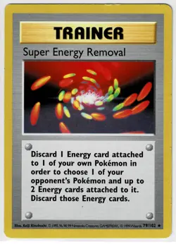 Super Energy Removal 79/102 Pokemon Base Set Shadowless Rare Trainer HP+ - Image 1