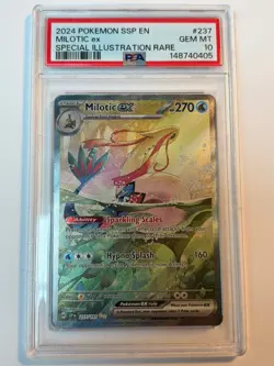 2024 POKEMON SSP EN-SURGING SPARKS SIR MILOTIC EX PSA 10 - Image 3