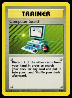 Computer Search 71/102 Rare Base Set Unlimited Pokemon Heavily Played - Image 1