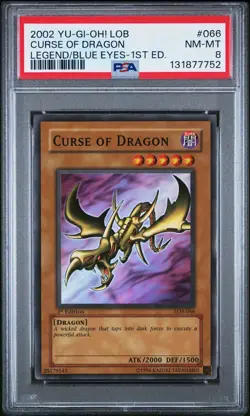 2002 Yu-Gi-Oh! Curse Of Dragon Legend of Blue Eyes LOB 1st Edition Super PSA 8 - Image 1