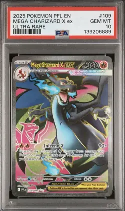 Pokemon Mega Charizard X ex Ultra Rare Holo PSA 10 Phantasmal Flames 109/094 - Image 1